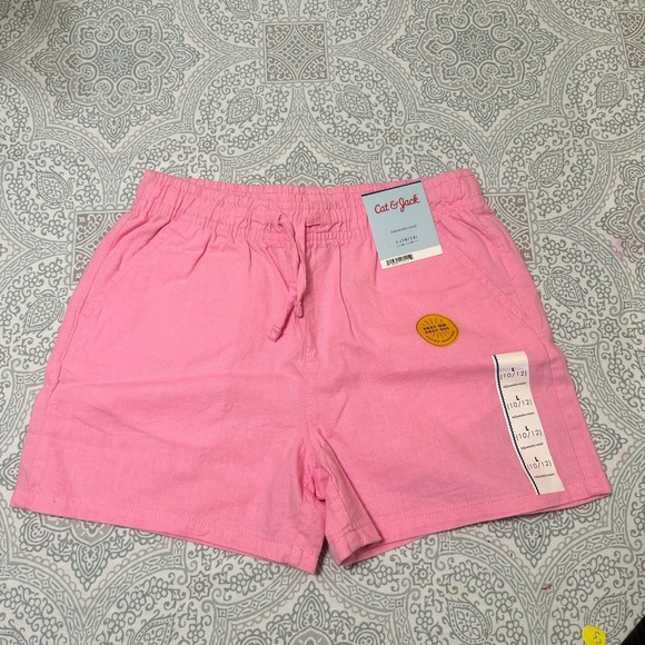 Cat & Jack Other - Cat & Jack Girls Pink Adjustable Waist Pull On Shorts Size L 10/12 NWT